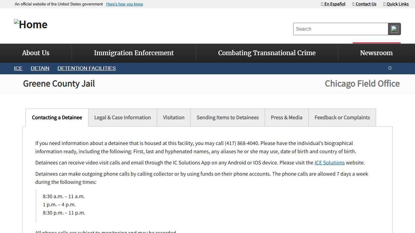 Greene County Jail | ICE